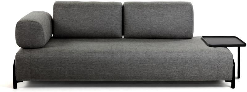 Compo 3-personers Sofa Mørkegrå med Venstre Armlæn