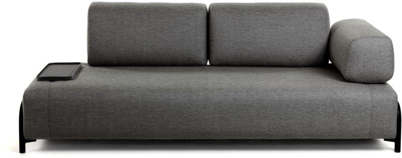 Compo -personers Sofa Sort H82x232x98 Armlæn Højre