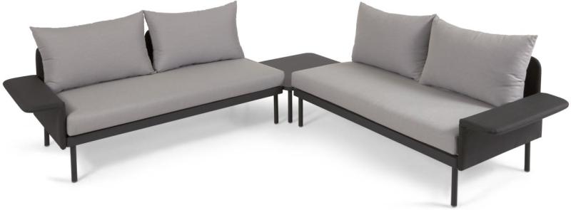 Zaltana Udendørs Sofasæt i Sort Aluminium - Stilfuld Elegance