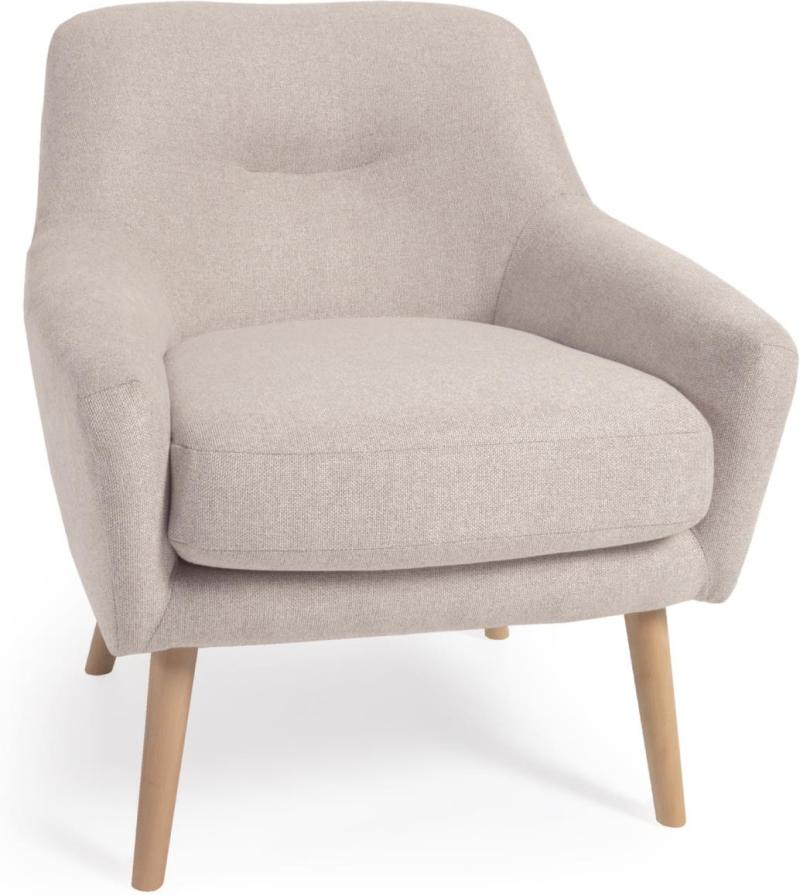 Candela Lænestol i Beige Stof – Komfort og Stil