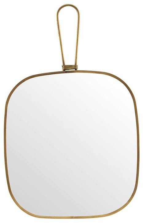 Antik Messing Spejl med Ramme - 22x20 cm