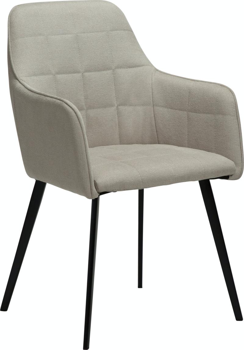 Elegant Embrace Spisebordsstol med Armlæn - Hvid Beige