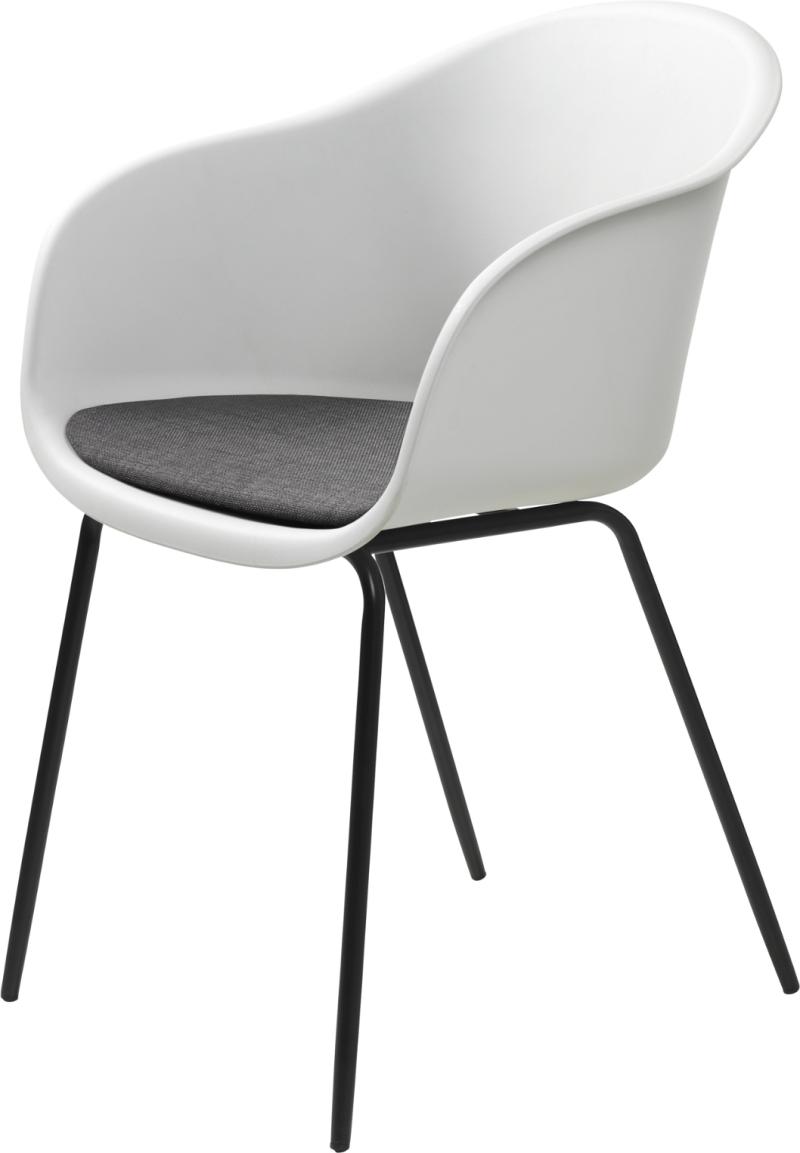 Topley Spisebordsstol i Hvid Plast med Metalben - Stilfuld Design