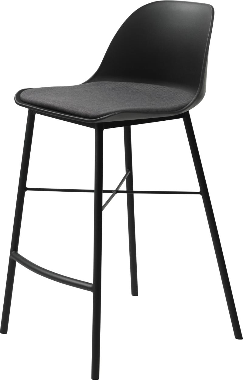Whistler Barstol i Sort Plast med Metalben - Moderne Design