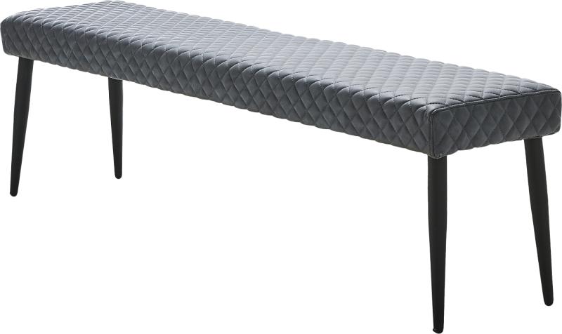 Ottawa Bænk i Grå - Elegant Kunstlæder med Metalben