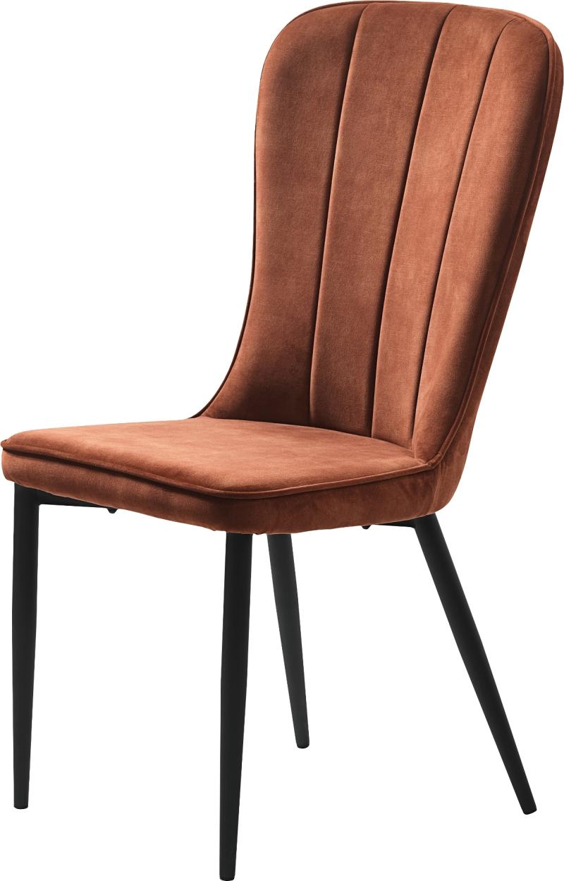 Hudson Spisebordsstol i Rustfarvet Fløjl - Elegance til Dit Hjem