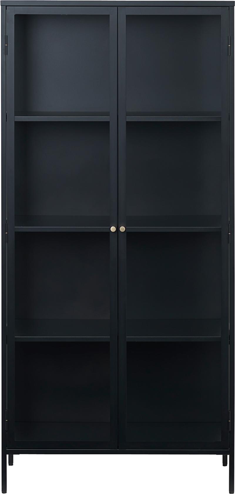 Carmel  Vitrineskab  Sort  H190x40x90    Metal