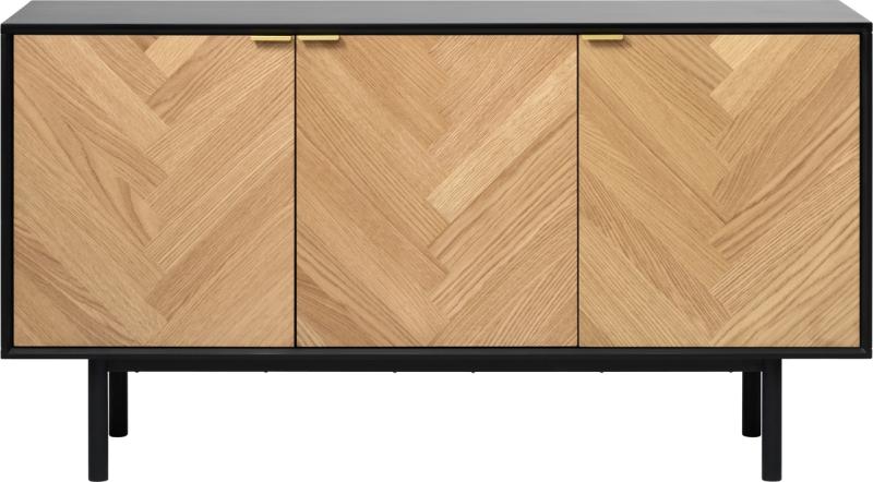 Calvi  Skænk Med Sildebenslåger  Natur  H80x43x150    Egetræ