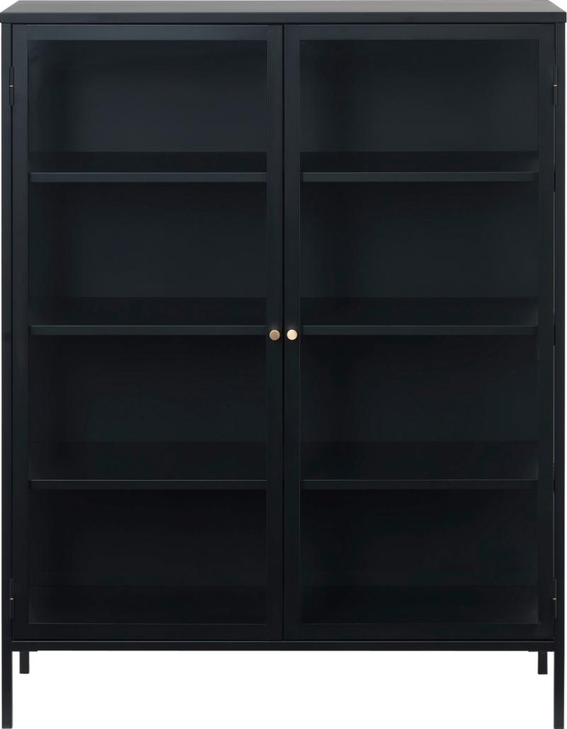 Carmel Vitrineskab i Sort - Elegant Design til Dit Hjem