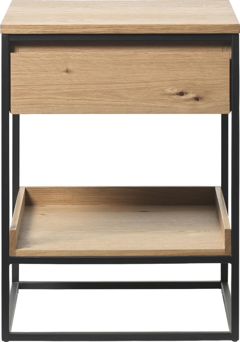 Rivoli  Sidebord  Natur  H60x45x45    Egetræ  Metal