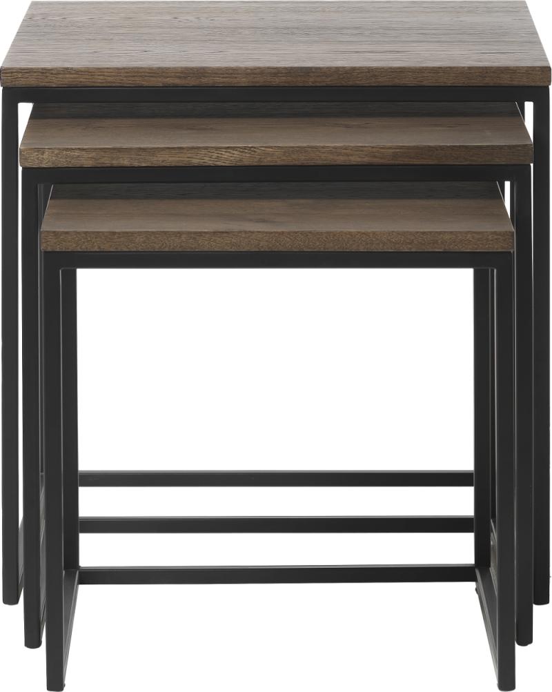 Rivoli  Sidebord Indskudsbord  Røget  H50x50x50    Egetræ  Metal