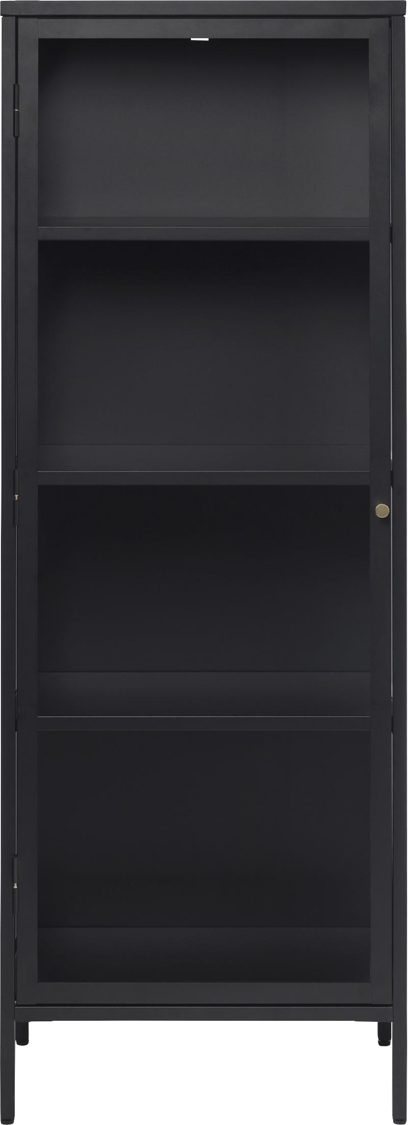Carmel  Vitrineskab  Sort  H160x40x57      Metal