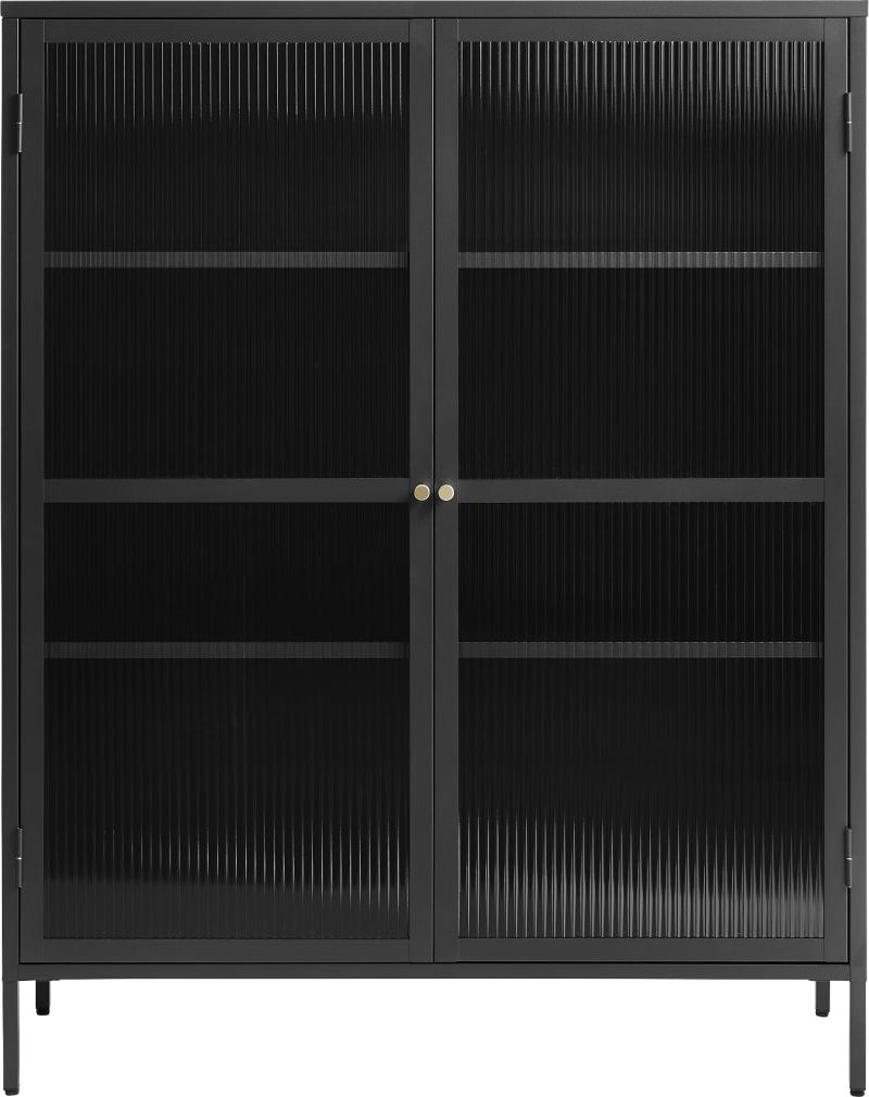 Bronco  Vitrineskab  Sort  H140x111x40    Glas