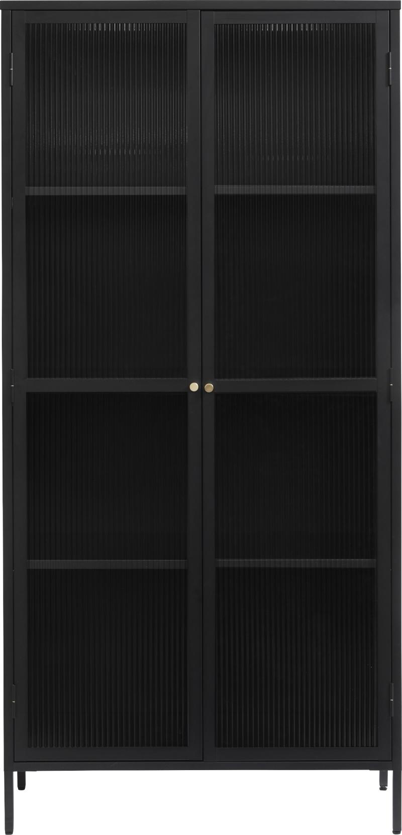 Bronco  Vitrineskab  Sort  H190x90x40    Glas