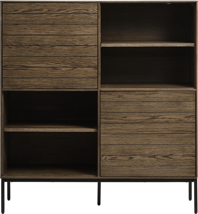 Modica Højskab i Brun og Sort - Elegant Design til Dit Hjem