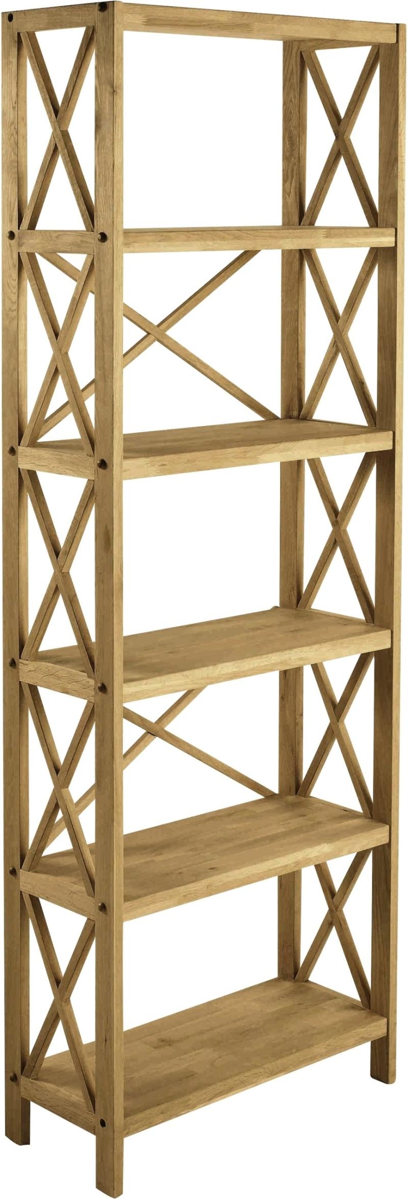 Robust X-shelfs Reol i Egetræ - Elegant Opbevaring