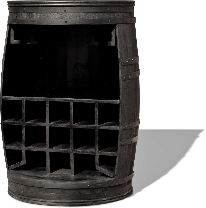 Rosey-black Vintønde med Distressed Finish - Stilfuld Opbevaring