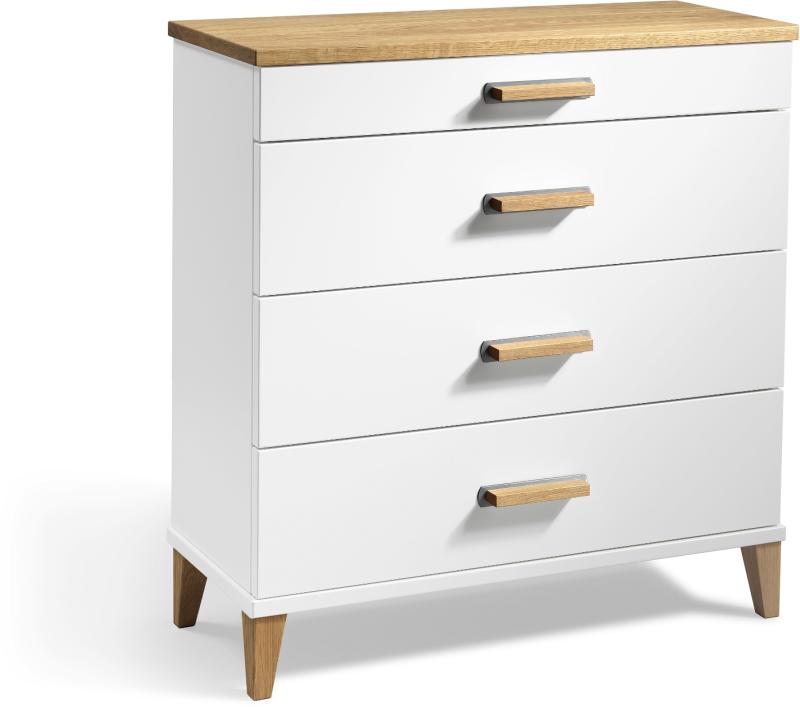 Malva Kommode i Hvidlakeret Olieret Egetræ - Elegant Design