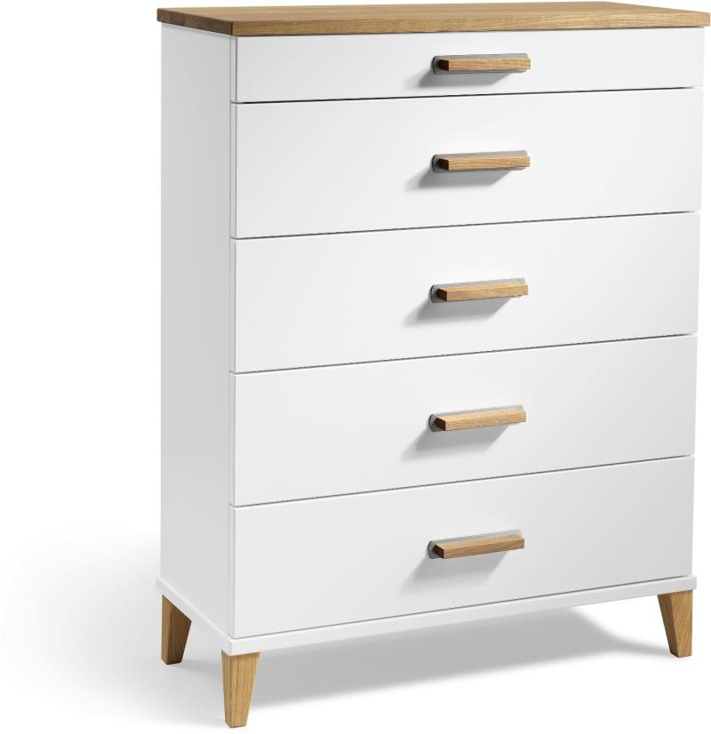 Elegant Malva Kommode i Hvidlakeret Egetræ