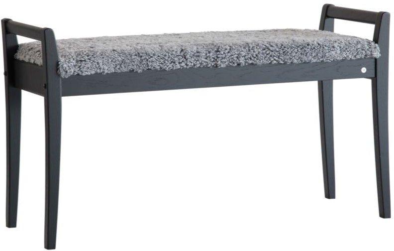 Meja Bænk med Lysegråt Fåreskind - Elegant Design