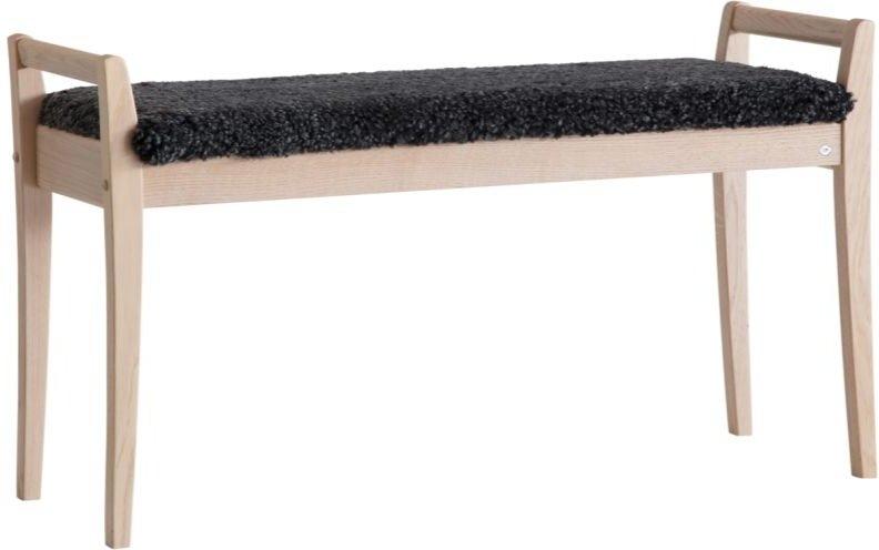 Meja Bænk med Mørkegråt Fåreskind - Elegant Design