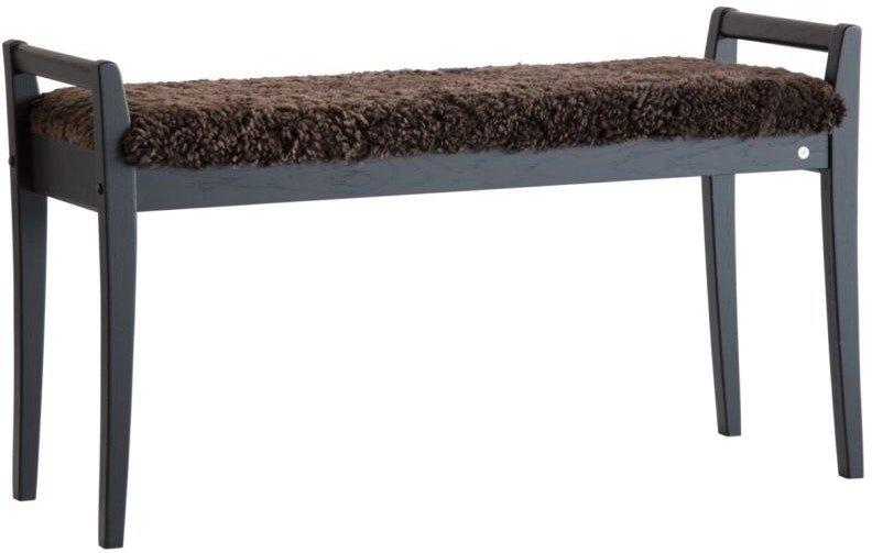 Meja Bænk med Brunt Fåreskind - Eksklusiv Design Bænk