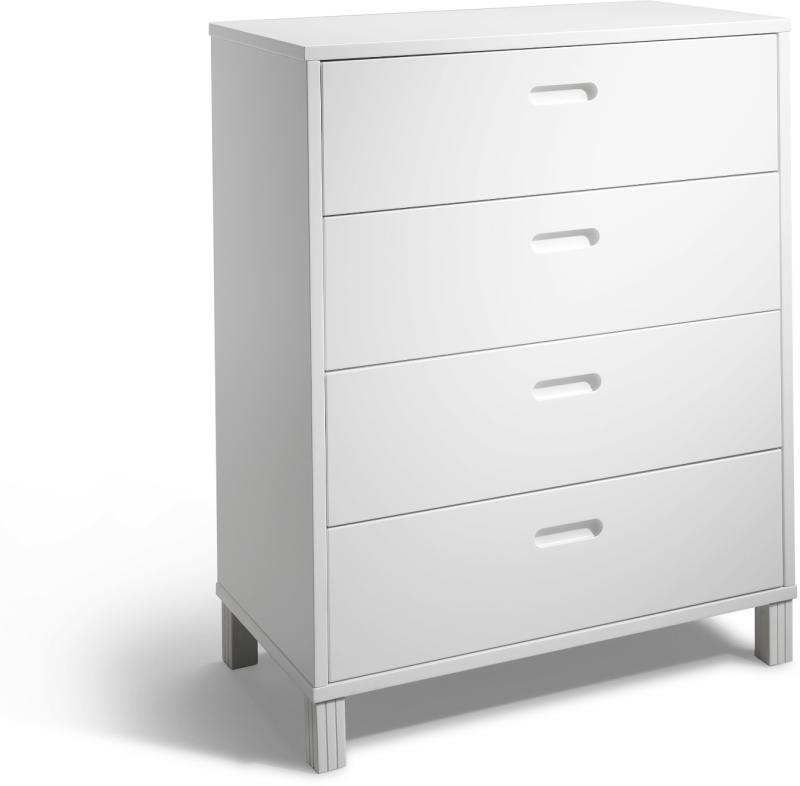 Leon  Kommode  Hvidlak  H93x75    Massiv Birk