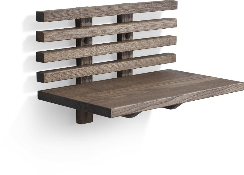 Zece Sengebord med Hylde - Brunolieret Ask, Elegant Design