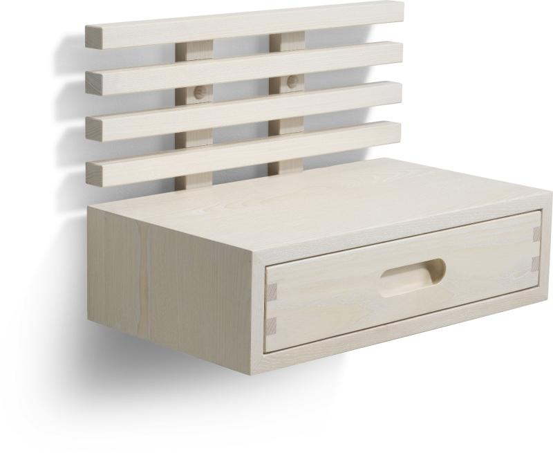 Zece Sengebord med Skuffe i Hvidolieret Ask - Elegant Design