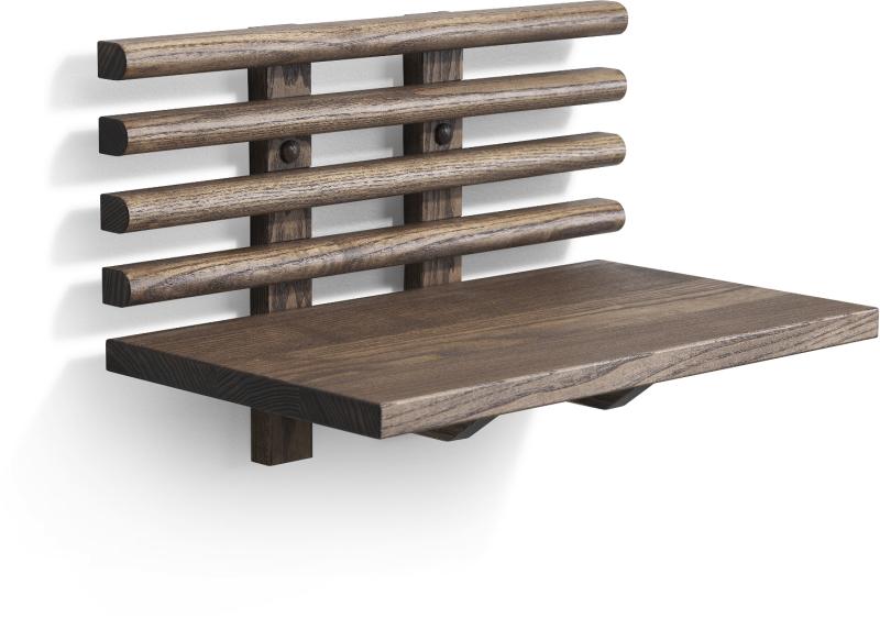 Zana Sengebord med Hylde i Brunolieret Ask - Elegant Design