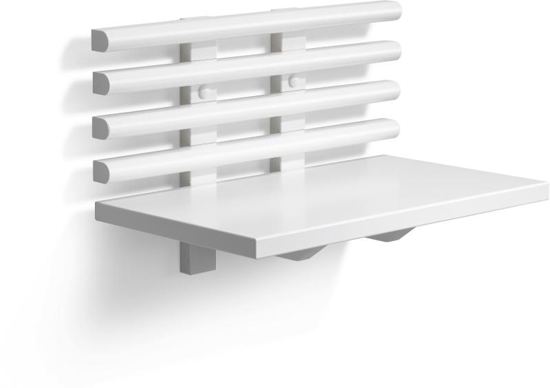 Zana Sengebord med Hylde - Elegant Hvidlakeret Design