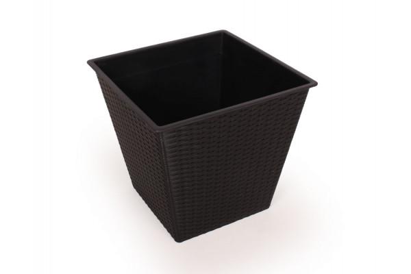 Sort Plantekrukke i Polyrattan - 38 cm Højde