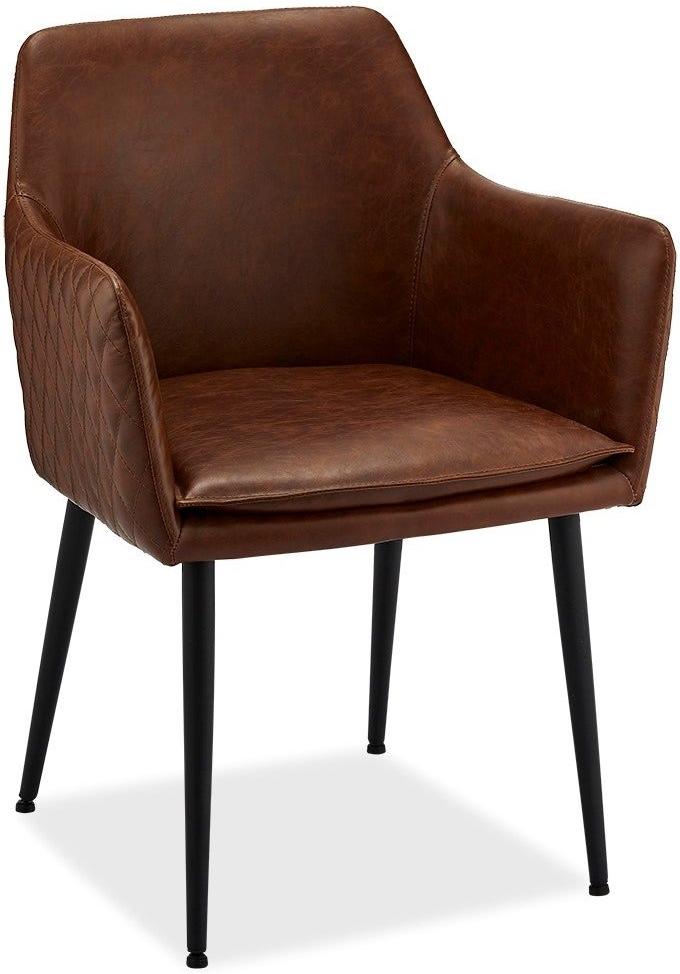 Elegant Brun Spisebordsstol med Armlæn - Tilbud!
