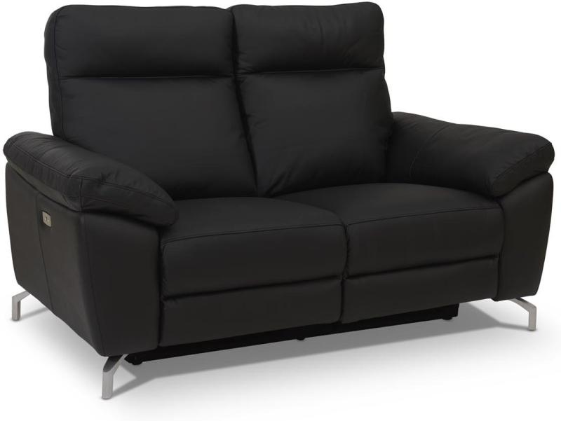 Elegant 2-personers sort lædersofa fra Edinburgh