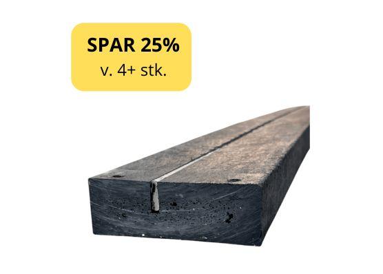 Plastplanke med jernforstærkning - Ural Black 4x12x180 cm