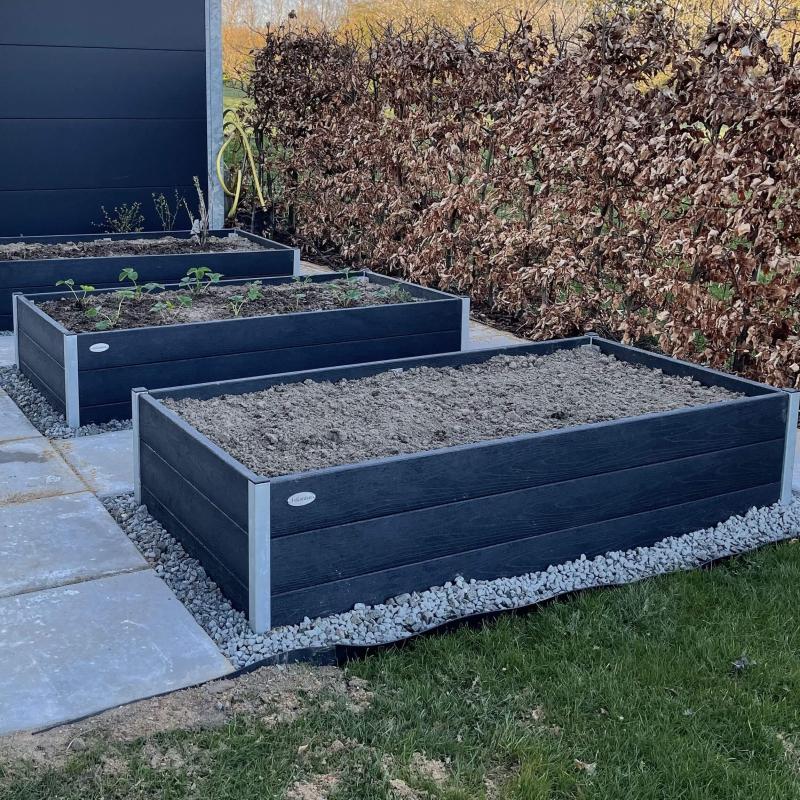 Højbed Struktur Sort 90x90xh28 - Vedligeholdelsesfrit Design
