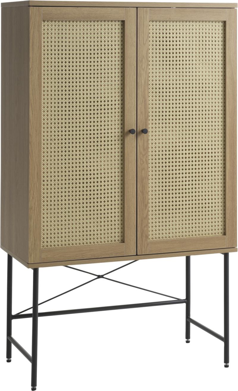 Pensacola Skab i Natur - Elegant Egetræ & Rattan