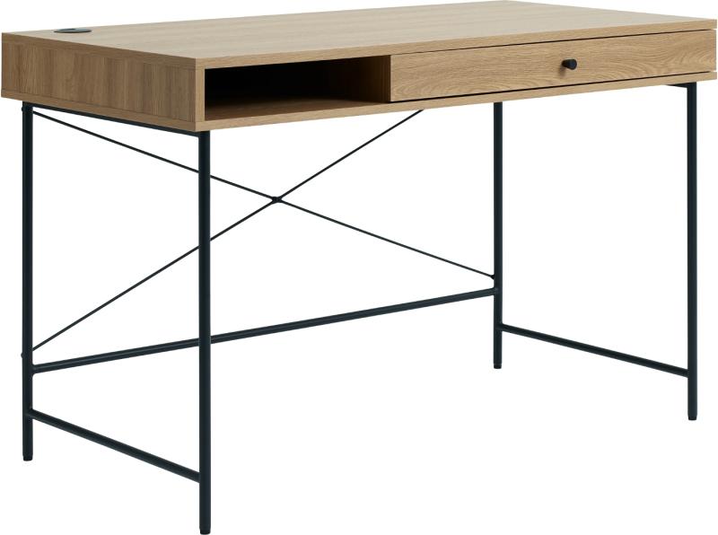 Pensacola Skrivebord i Natur - Elegant Egetræ & Rattan