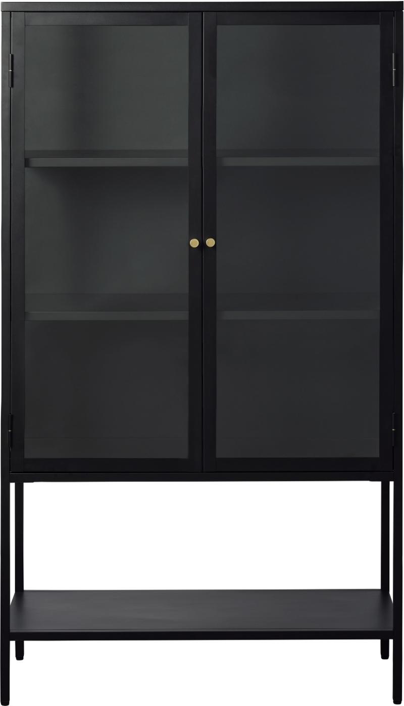 Carmel  Skab  Sort Guld  H160x90    Metal  Glas