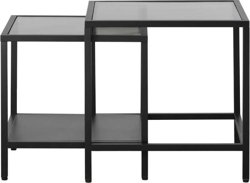 Bronco  Sidebords Sæt  Sort  H50x50    Metal  Glas