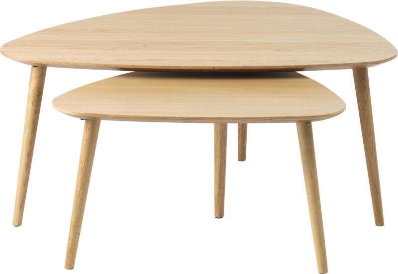 Adda  Sæt Med   Trekantede Borde  Natur  H45x70    Egetræ