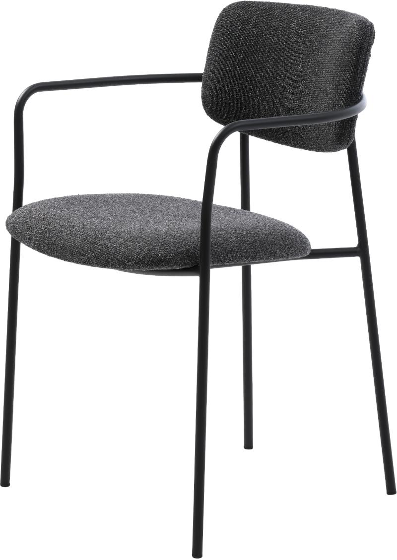 Zama  Spisebordsstol  Mørkegrå Sort  H77x54      Metal