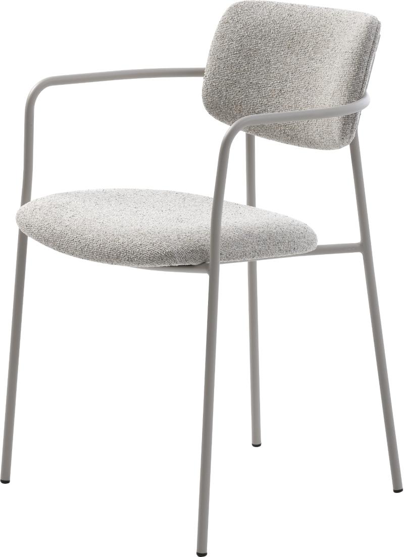 Zama  Spisebordsstol  Råhvid Grå  H77x54      Metal