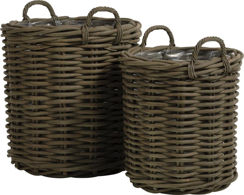 Avignon Runde Rattan Kurve Sæt - Grå Elegance