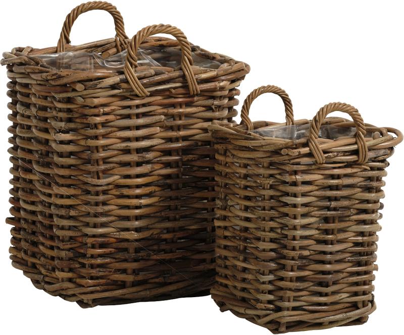 Calais Firkantede Rattan Kurve Sæt - Natur H50x50 cm