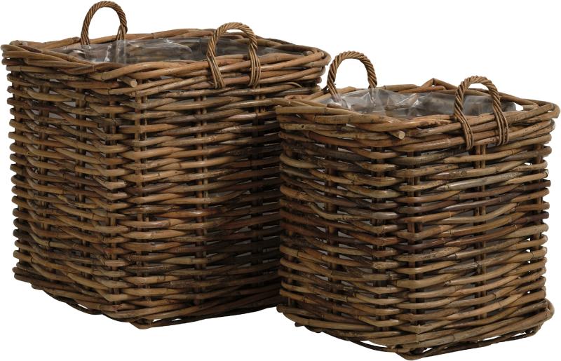 Calais  Kurve Firkantede Sæt Med    Natur  H70x70    Rattan