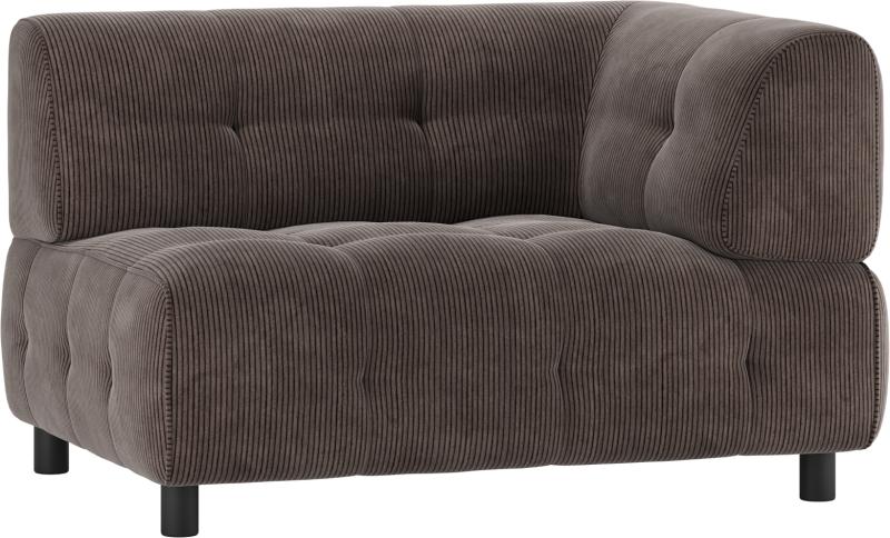 Louis Modulære Sofa -sæder Med Arm Højre Fløjl Kaffe H73x90x122