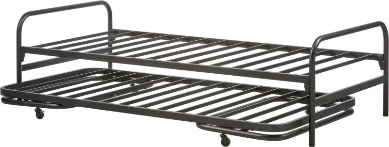 Stilren Lucy Enkelt Sengeramme i Sort Metal 57 cm Høj