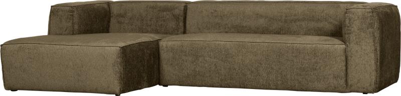 Bean Hjørnesofa Venstrevendt i Grøn Velour - Tilbud!