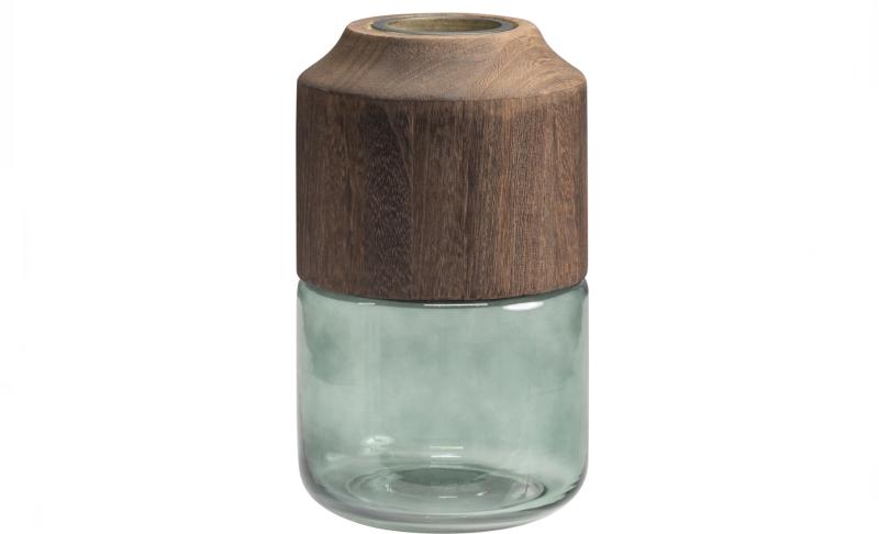 Celeste Vase Natur Klar H23x14x14 Glas Træ